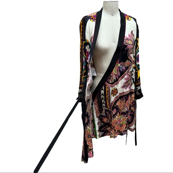 Etro Italian Luxury Colorful Paisley Wrap Kimono Dress - Picture 7 of 10